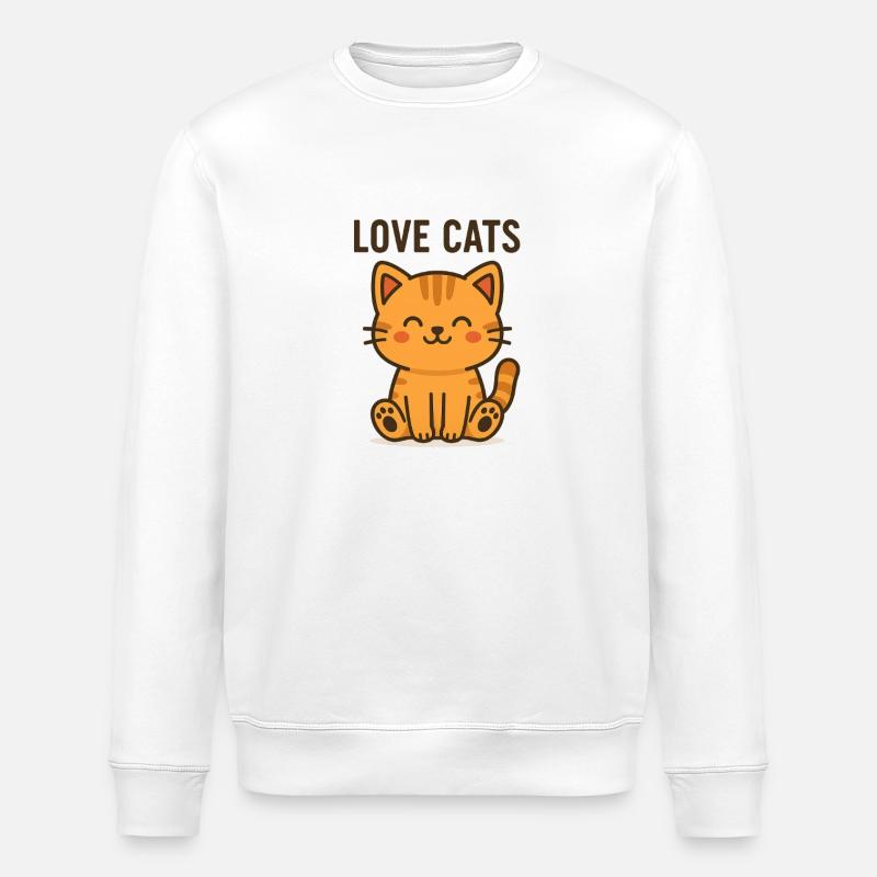 Love Cats! - Stanley/Stella Unisex Bio-Sweatshirt ROLLER - Weiß