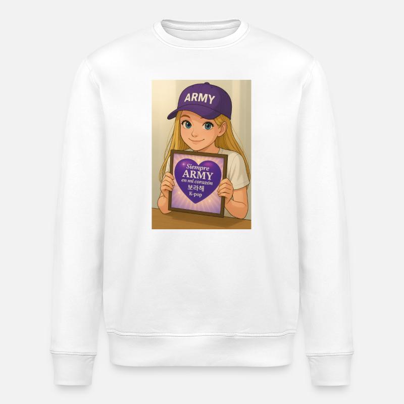 K-Pop-Fans der Armee - Stanley/Stella Unisex Bio-Sweatshirt ROLLER - Weiß