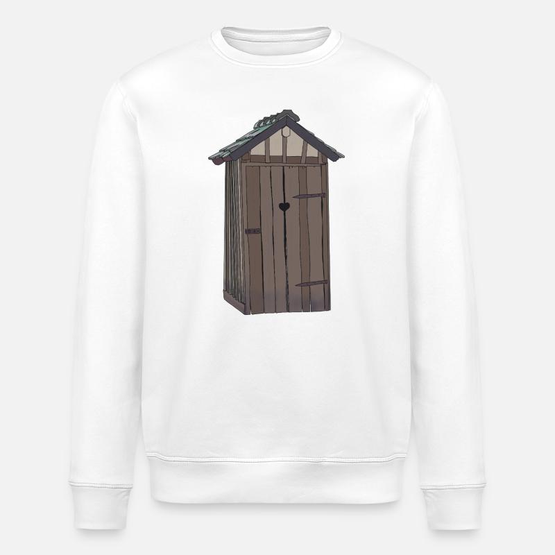 Klohäuschen Vintage Stil - Stanley/Stella Unisex Bio-Sweatshirt ROLLER - Weiß