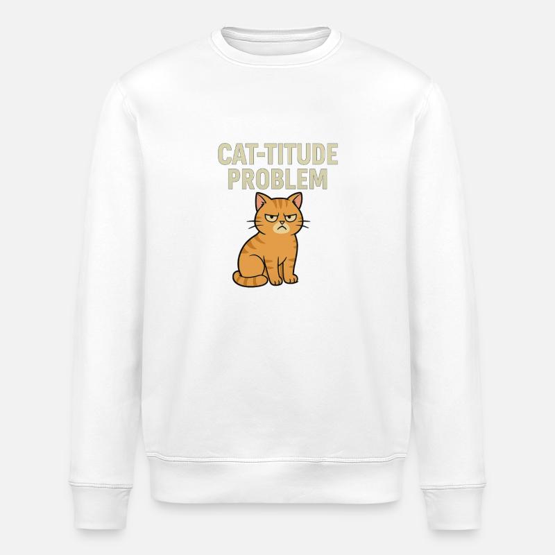 Ausgeprägte Katzengefühle - Stanley/Stella Unisex Bio-Sweatshirt ROLLER - Weiß