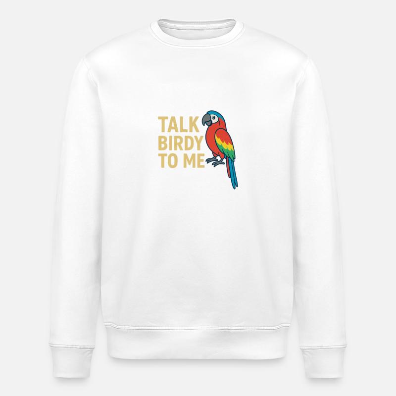 Sprich Birdy mit mir Bunter Papagei - Stanley/Stella Unisex Bio-Sweatshirt ROLLER - Weiß