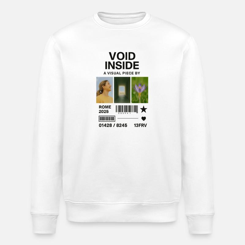 Inner Void: Collage Light Flower - Stanley/Stella ROLLER Unisex Organic Sweatshirt - white