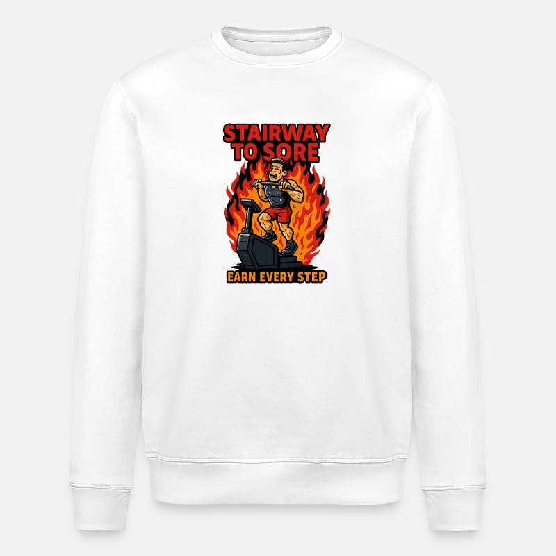 Workout Stairway to Sore - Stanley/Stella Unisex Bio-Sweatshirt ROLLER - Weiß