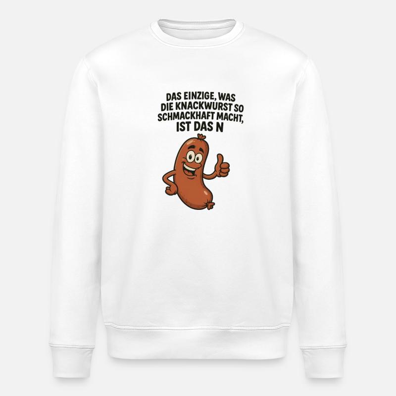 Knackwurst Drôle de dicton - Sweat bio ROLLER Stanley/Stella Unisexe - blanc