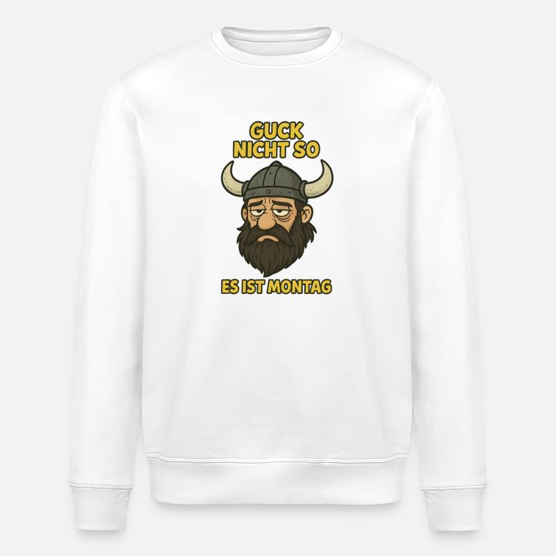 Guck nicht so...witziger Wikinger - Stanley/Stella Unisex Bio-Sweatshirt ROLLER - Weiß