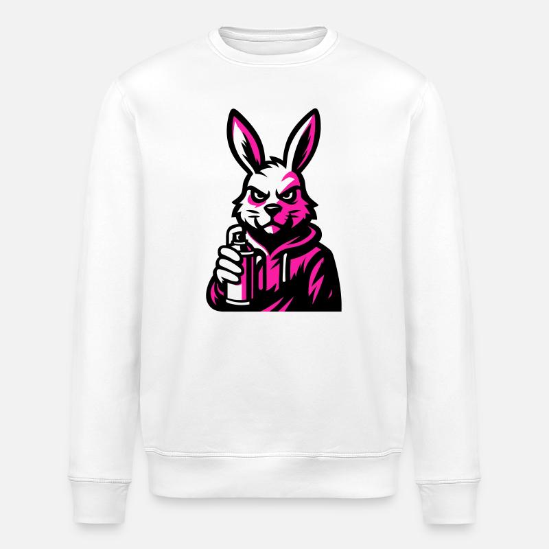 Graffity Rabbit - Stanley/Stella ROLLER Unisex Organic Sweatshirt - white