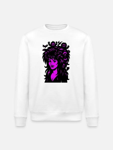 Vampire lady with superhair! - Stanley/Stella ROLLER Unisex Organic Sweatshirt - white