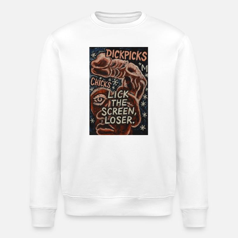 Provocative artistic graphics with witty text - Stanley/Stella ROLLER Unisex Organic Sweatshirt - white