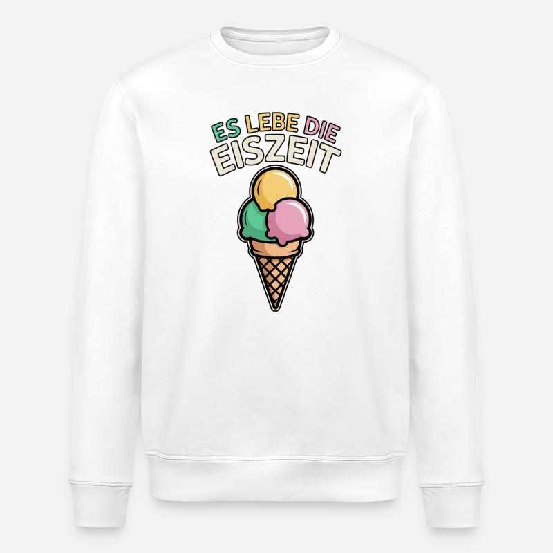 Es lebe die Eiszeit - eiscreme - Stanley/Stella Unisex Bio-Sweatshirt ROLLER - Weiß