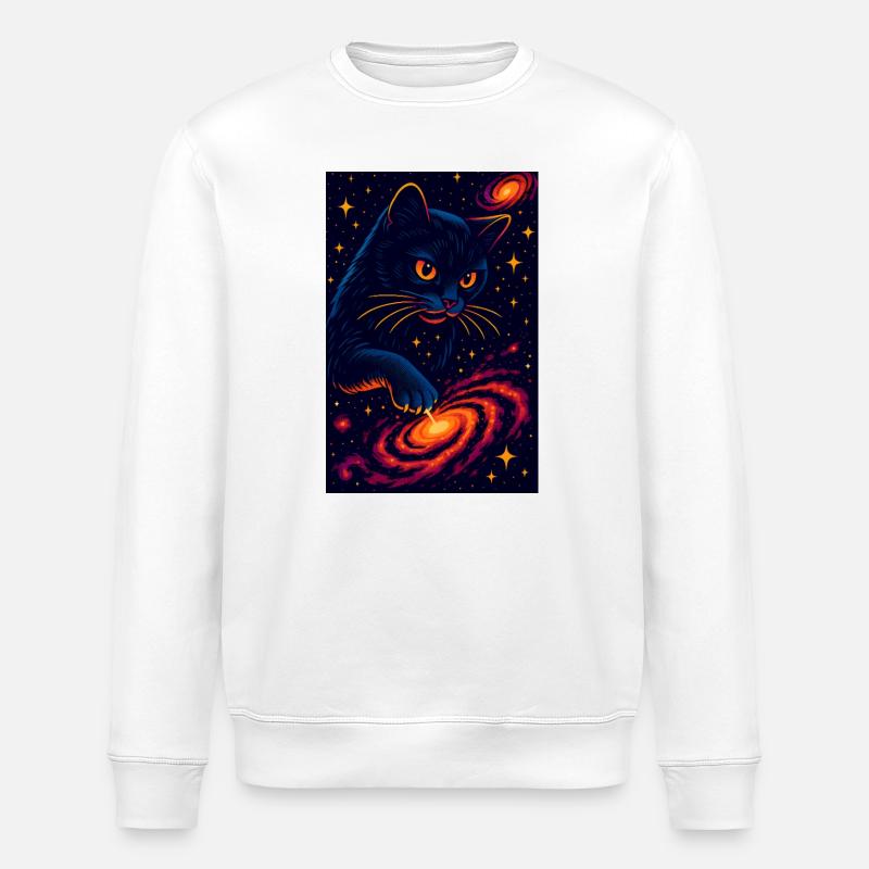 Cosmic Cat Design, Love Cats - Stanley/Stella Unisex Bio-Sweatshirt ROLLER - Weiß