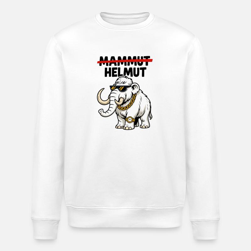 Helmut das Mammut - Stanley/Stella Unisex Bio-Sweatshirt ROLLER - Weiß