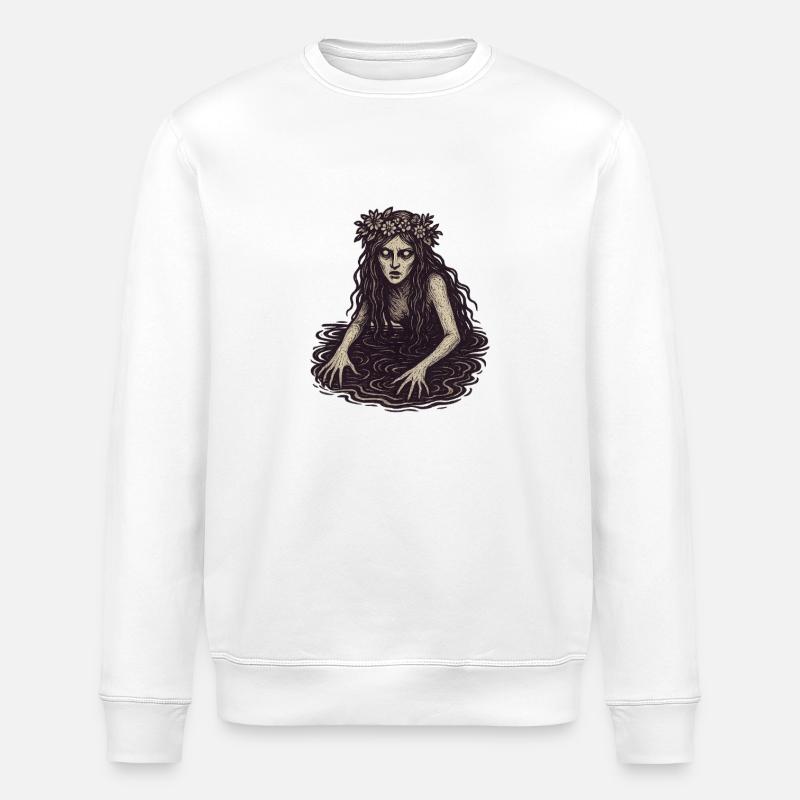 Mystische Wassernymphe Illustration - Stanley/Stella Unisex Bio-Sweatshirt ROLLER - Weiß