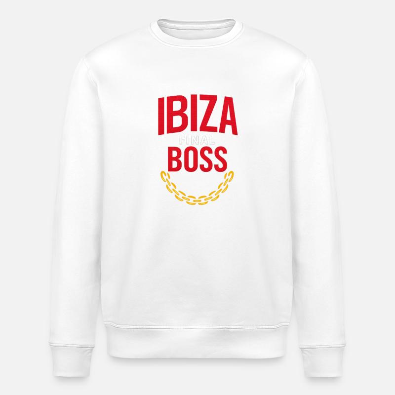 Ibiza Final B. Logo – Party Edition - Stanley/Stella Unisex Bio-Sweatshirt ROLLER - Weiß