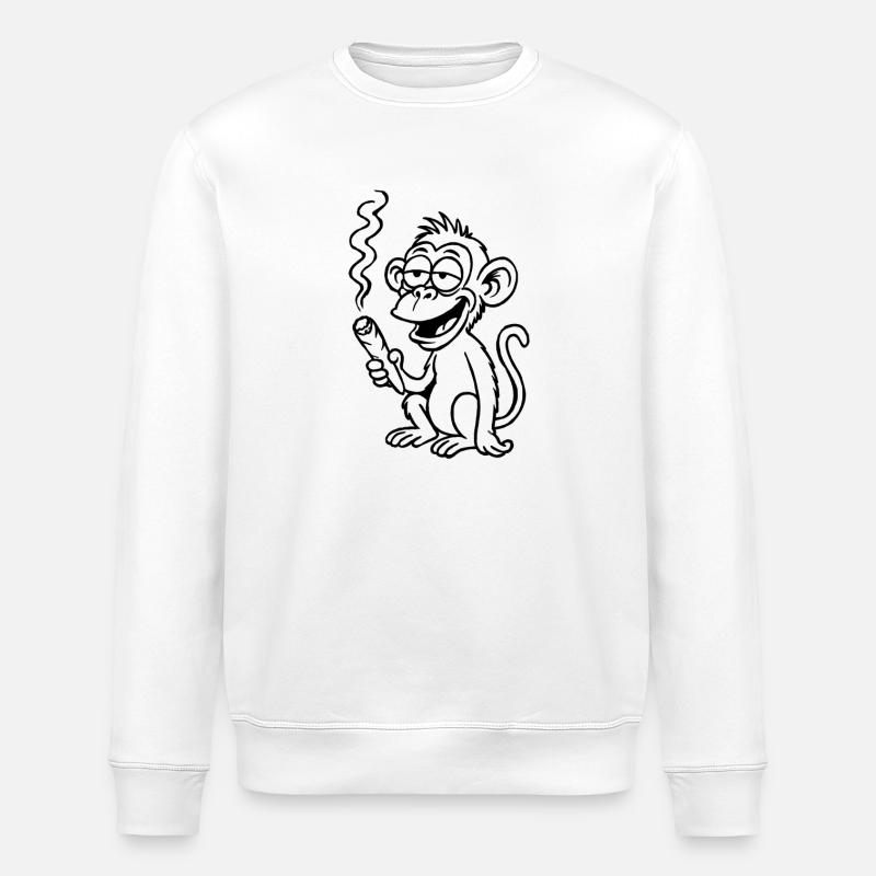 Le singe vise un peu différemment - Sweat bio ROLLER Stanley/Stella Unisexe - blanc