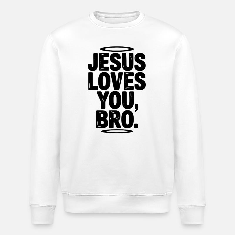 Jesus liebt dich, Bruder - Stanley/Stella Unisex Bio-Sweatshirt ROLLER - Weiß