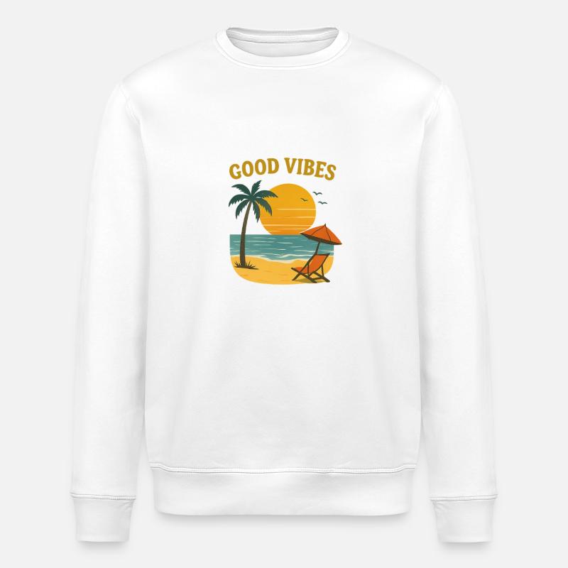 Sonnenuntergang Strand Motiv - Stanley/Stella Unisex Bio-Sweatshirt ROLLER - Weiß