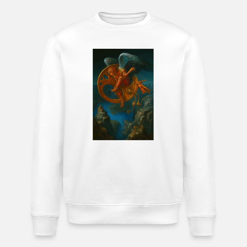 Fantasy Mechanical Flying Creature Design - Stanley/Stella ROLLER Unisex Organic Sweatshirt - white