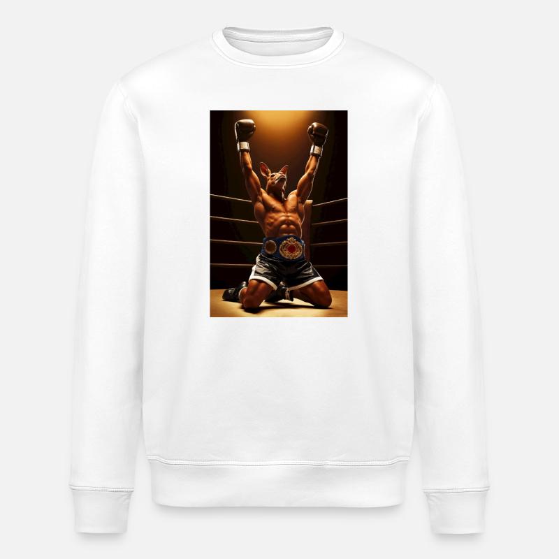Champion Kangaroo Humanoid Boxer - Stanley/Stella ROLLER Unisex Organic Sweatshirt - white