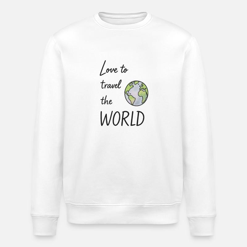 Reise Liebe Erde Illustration - Stanley/Stella Unisex Bio-Sweatshirt ROLLER - Weiß