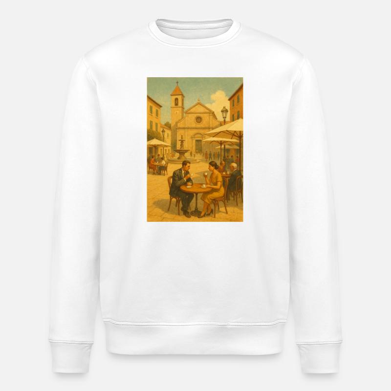 Kaffeezauber auf Plätzen - Stanley/Stella Unisex Bio-Sweatshirt ROLLER - Weiß