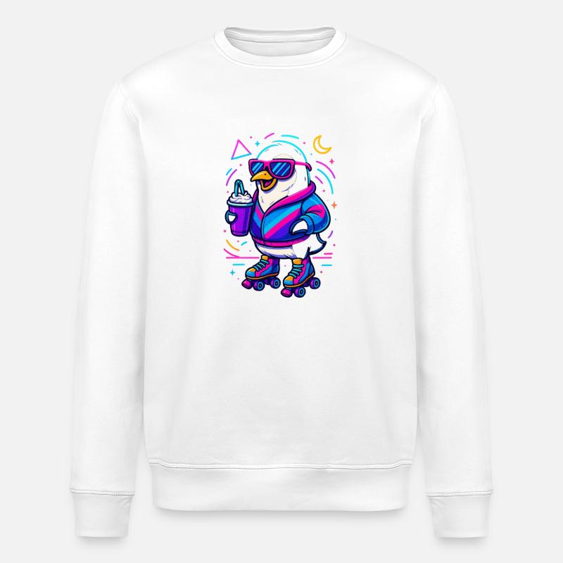 Roller Pinguin - Stanley/Stella Unisex Bio-Sweatshirt ROLLER - Weiß