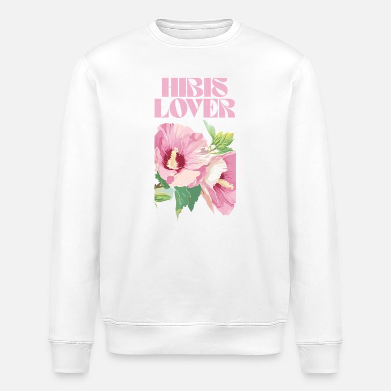 Hibis Lover Blumendesign - Stanley/Stella Unisex Bio-Sweatshirt ROLLER - Weiß