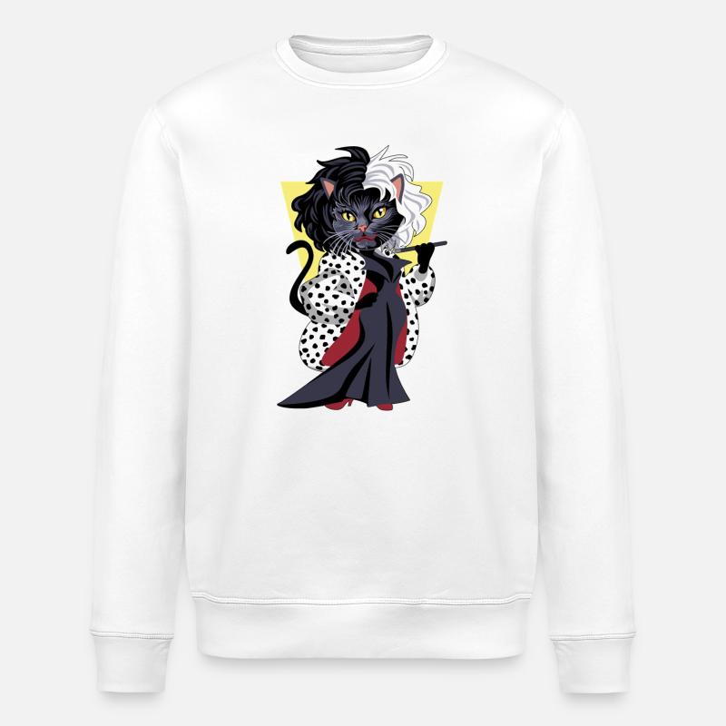 Katze von Vil - Stanley/Stella Unisex Bio-Sweatshirt ROLLER - Weiß