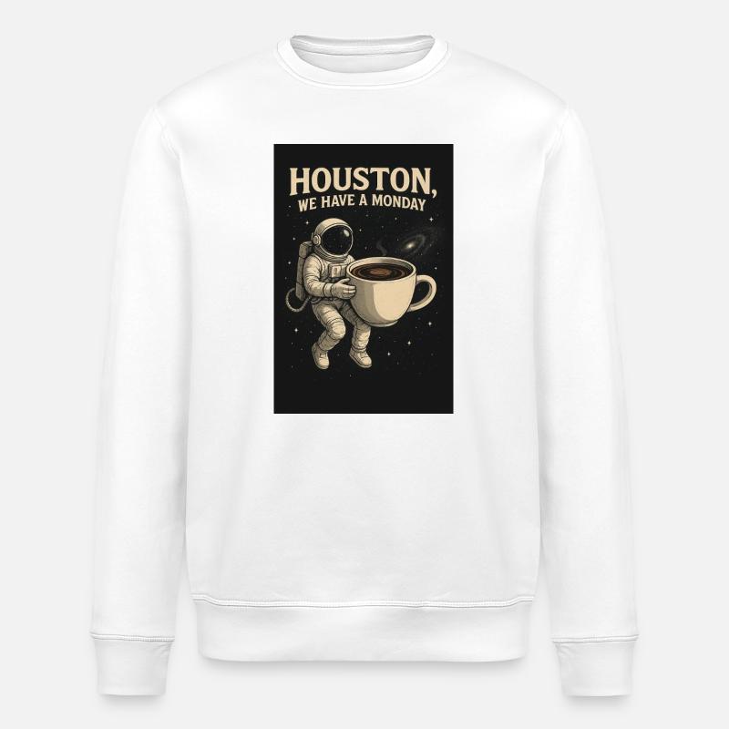 Houston Astronaut Kaffee-Abenteuer - Stanley/Stella Unisex Bio-Sweatshirt ROLLER - Weiß