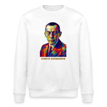 Abstraktes Farbporträt von Rachmaninow - Stanley/Stella Unisex Bio-Sweatshirt ROLLER - Weiß - Vorne - Nik (191cm)