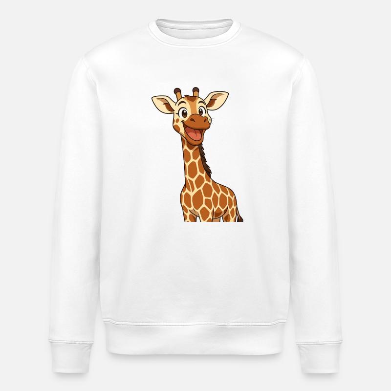Girafe heureuse avec une expression souriante - Sweat bio ROLLER Stanley/Stella Unisexe - blanc