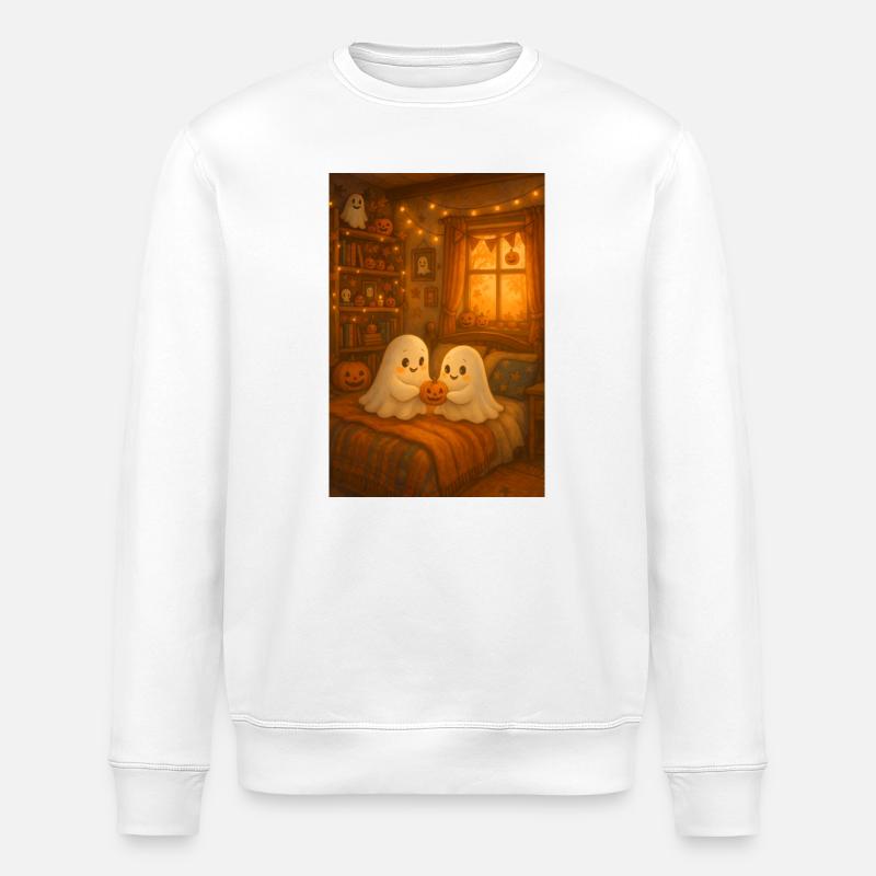 Fantômes mignons d’Halloween - Sweat bio ROLLER Stanley/Stella Unisexe - blanc