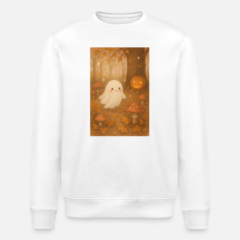 Fantôme mignon d'Halloween - Sweat bio ROLLER Stanley/Stella Unisexe - blanc