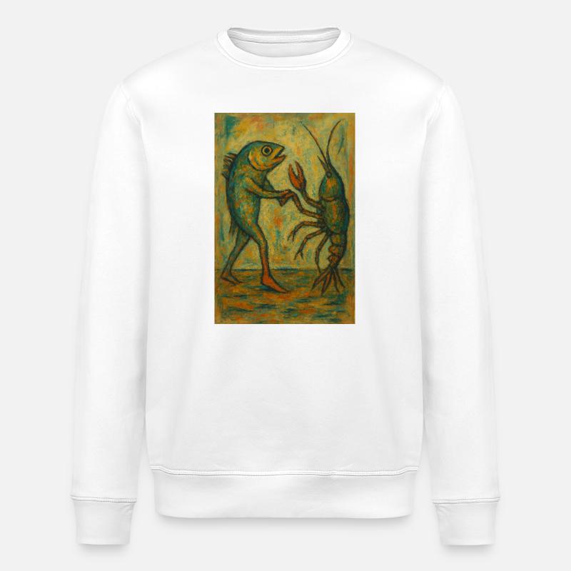 Abstrait Danse du poisson Impression d’art - Sweat bio ROLLER Stanley/Stella Unisexe - blanc
