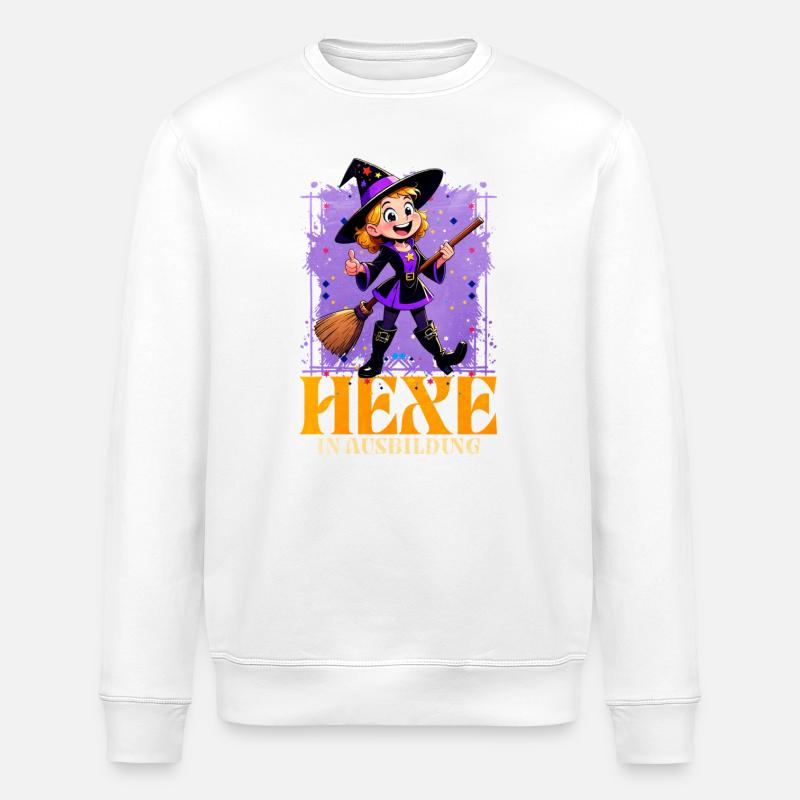 Hexe in Ausbildung mit Zauberstab - Stanley/Stella Unisex Bio-Sweatshirt ROLLER - Weiß