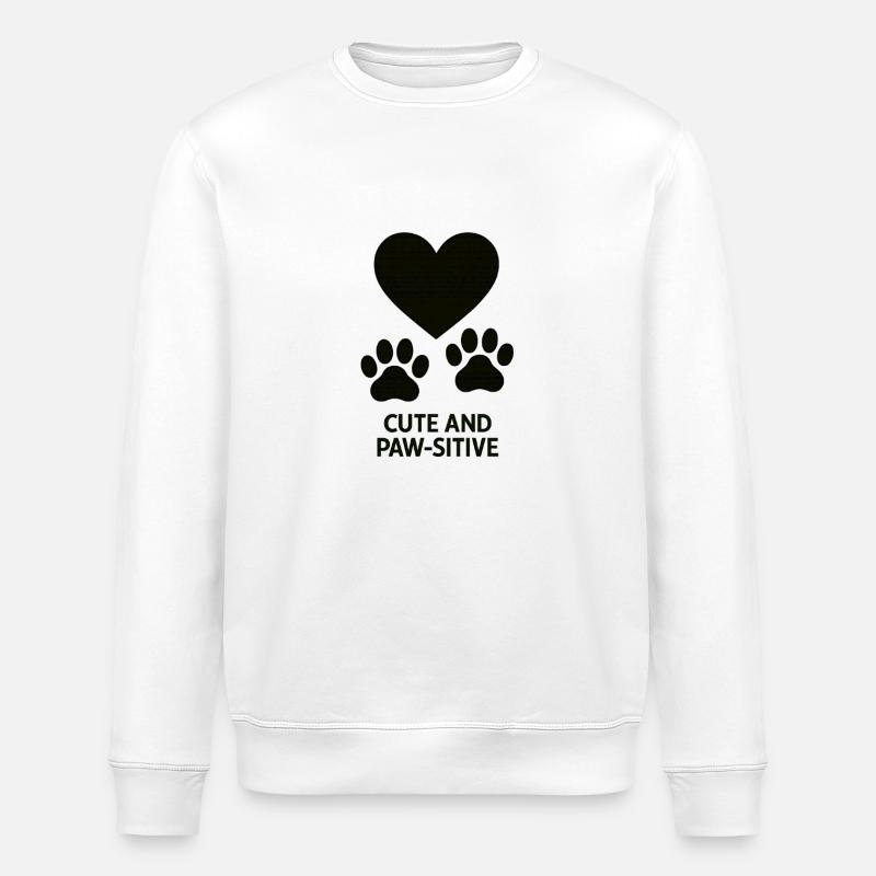 Herz und Pfoten Liebe Design - Stanley/Stella Unisex Bio-Sweatshirt ROLLER - Weiß