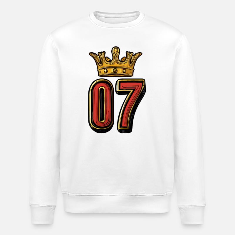 7 Zahl Krone - Stanley/Stella Unisex Bio-Sweatshirt ROLLER - Weiß