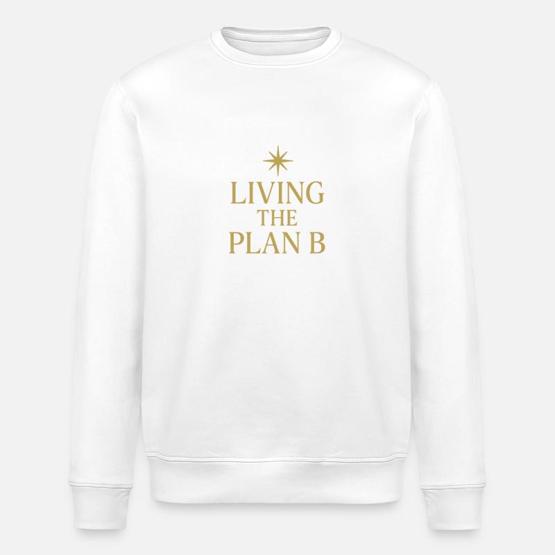 Living Plan B  - Stanley/Stella Unisex Bio-Sweatshirt ROLLER - Weiß