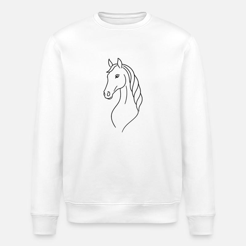 Eleganter Silhouetten-Pferd - Stanley/Stella Unisex Bio-Sweatshirt ROLLER - Weiß