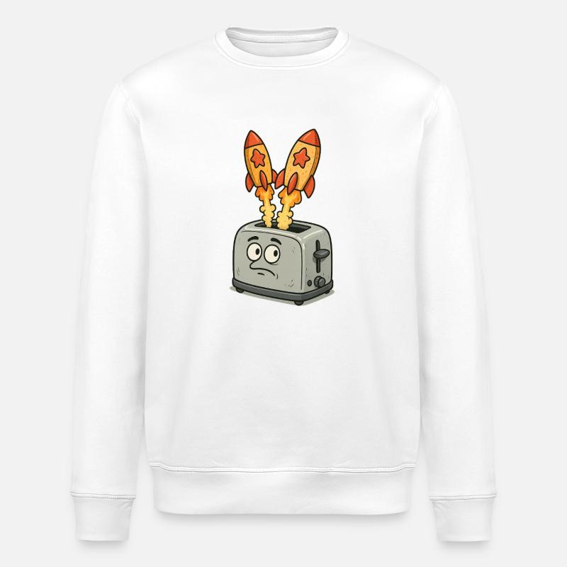 Des fusées spatiales dans le grille-pain - Sweat bio ROLLER Stanley/Stella Unisexe - blanc