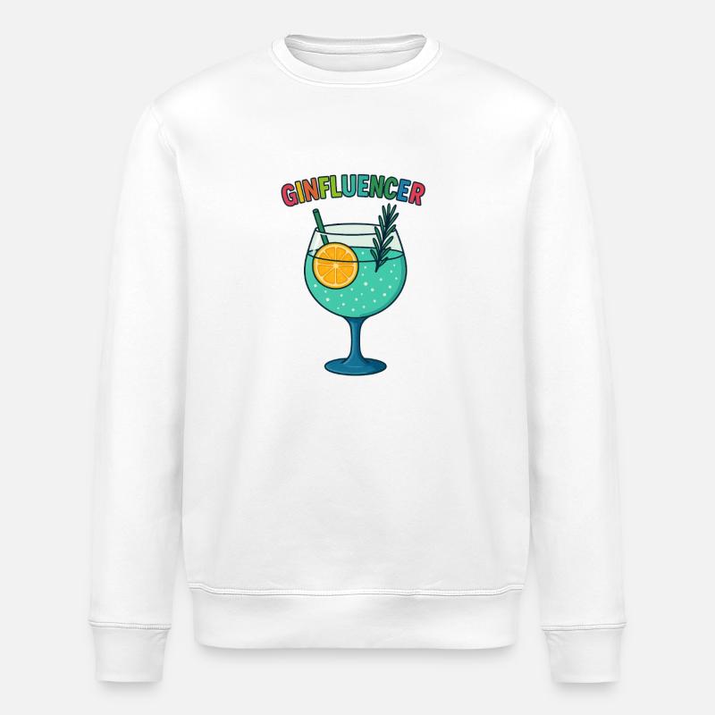 GinInfluencer Cocktail Illustration Gin - Sweat bio ROLLER Stanley/Stella Unisexe - blanc