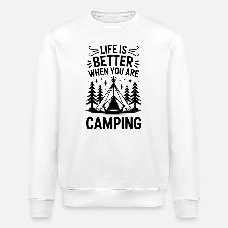 Camping Outdore Dire campeur - Sweat bio ROLLER Stanley/Stella Unisexe - blanc