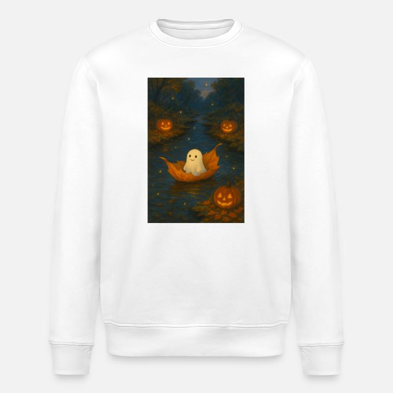 Niedlicher Geist im Herbstlaub - Stanley/Stella Unisex Bio-Sweatshirt ROLLER - Weiß