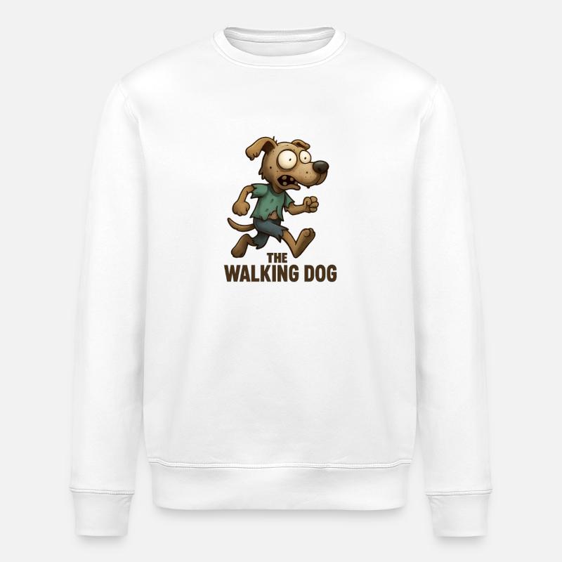 Le chien qui marche : course désespérée - Sweat bio ROLLER Stanley/Stella Unisexe - blanc