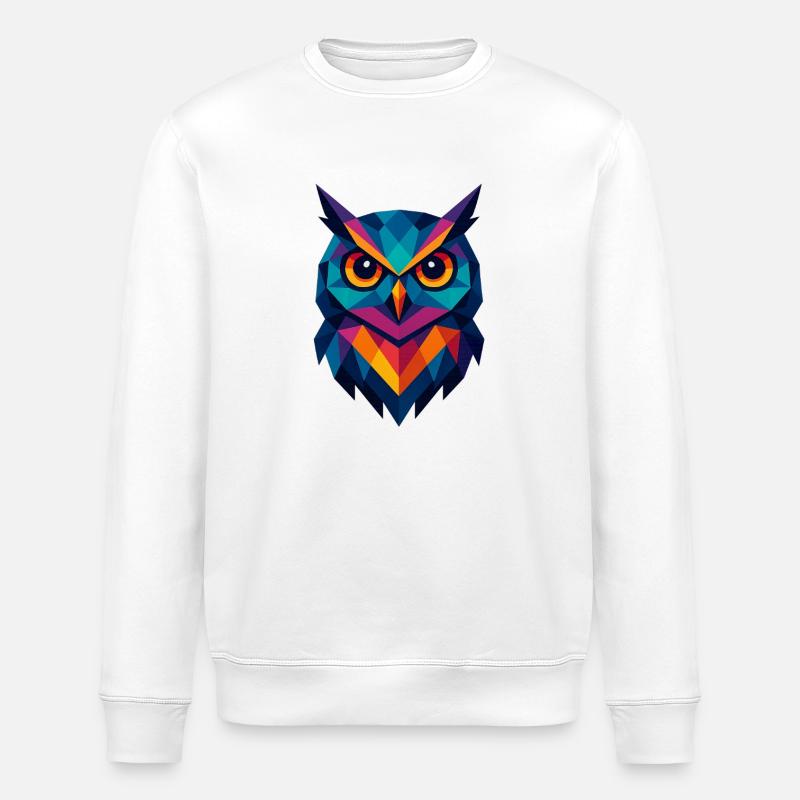 Eule | Eulenkopf Print - Stanley/Stella Unisex Bio-Sweatshirt ROLLER - Weiß