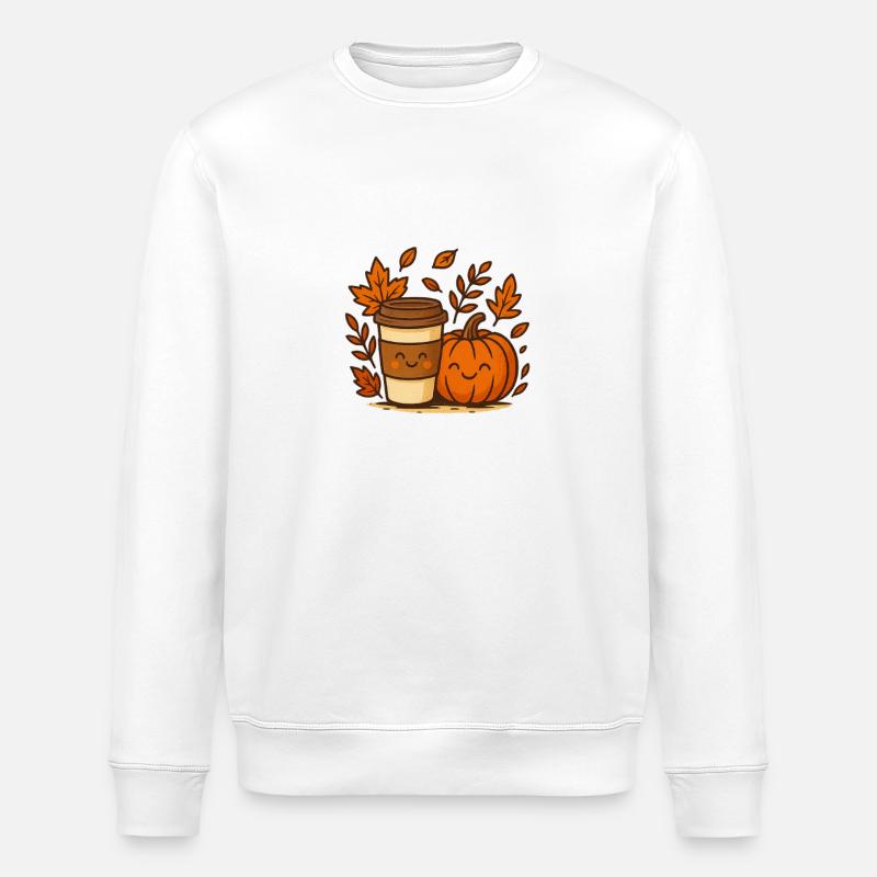 Café d’automne à la citrouille - Sweat bio ROLLER Stanley/Stella Unisexe - blanc