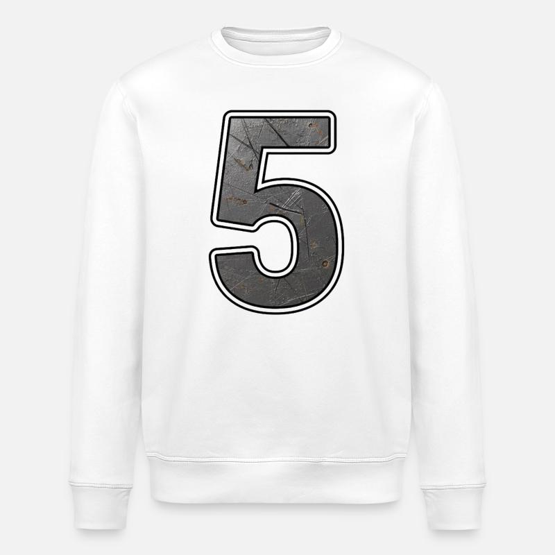 Rostiges 5 Design - Stanley/Stella Unisex Bio-Sweatshirt ROLLER - Weiß