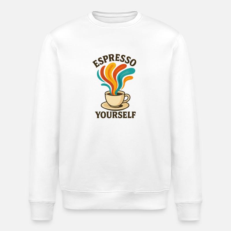 Espresso vous-même - Sweat bio ROLLER Stanley/Stella Unisexe - blanc