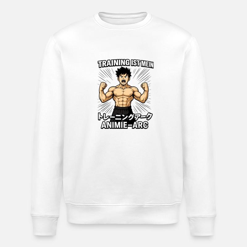 Training Ist Mein Anime Arc - Stanley/Stella Unisex Bio-Sweatshirt ROLLER - Weiß
