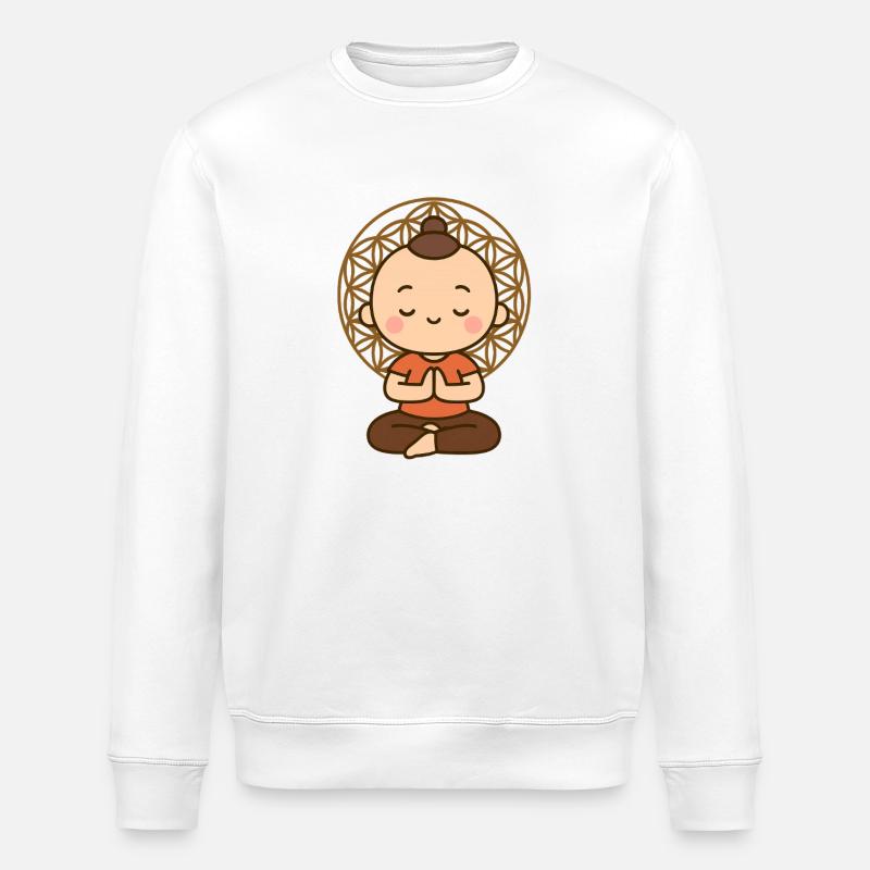 Méditation devant la Fleur de Vie - Sweat bio ROLLER Stanley/Stella Unisexe - blanc