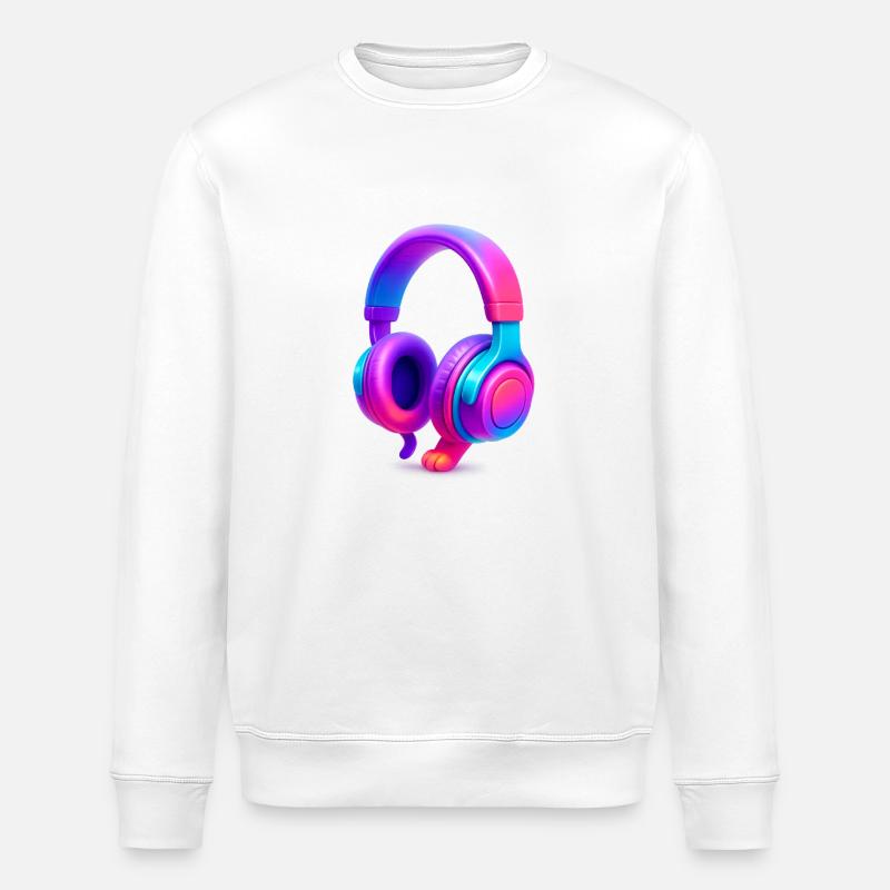 Neon Gradient Kopfhörer - Stanley/Stella Unisex Bio-Sweatshirt ROLLER - Weiß